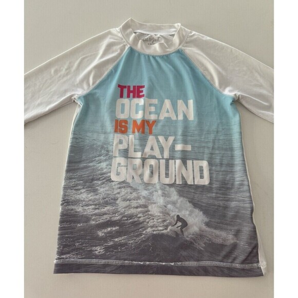 Cat & Jack Ocean Playground Surf Graphic Short Sleeve T-Shirt Boys Size M 8/10 - Picture 3 of 8